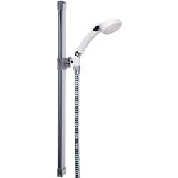 ADA Wall Bar System and Hand Shower, White And Chrome