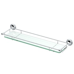 Gatco Premier 20" Chrome Glass Shelf with Railing