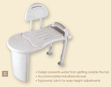 DESIGNER TUB & SHOWER SAFETY - Designer Adjustable Bench - White