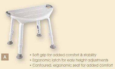 DESIGNER TUB & SHOWER SAFETY - Designer Adjustable Seat - White