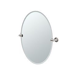 Gatco Max Satin Nickel 19-1/2" x 26-1/2" Tilting Oval Mirror