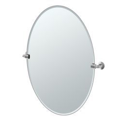 Gatco Max Satin Nickel 24" x 32" Tilting Oval Mirror